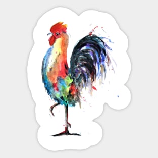 Colorful Rooster Standing Proud Sticker